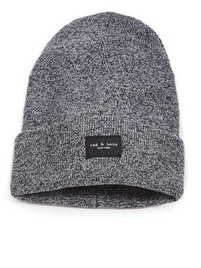 rag & bone Addison Marled Gray Fold-Over Beanie.
